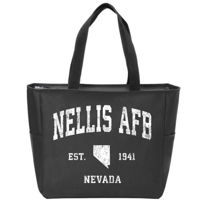 Nellis Afb Nevada Nv Vintage Established Athletic Sports Design Zip Tote Bag