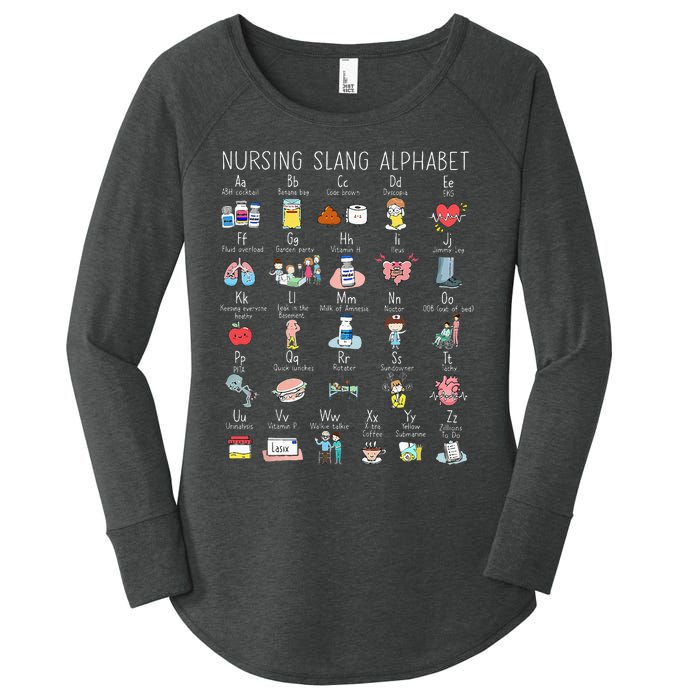 Nurse Alphabet Nurse ABCs Abcs Nursing Slang Terminologies Women's Perfect Tri Tunic Long Sleeve Shirt