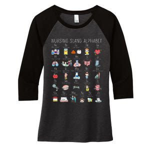 Nurse Alphabet Nurse ABCs Abcs Nursing Slang Terminologies Women's Tri-Blend 3/4-Sleeve Raglan Shirt