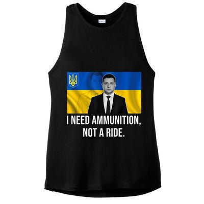 Need Ammunition Not A Ride Ukraine President Ladies PosiCharge Tri-Blend Wicking Tank