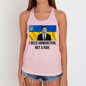 Need Ammunition Not A Ride Ukraine President Women's Knotted Racerback Tank