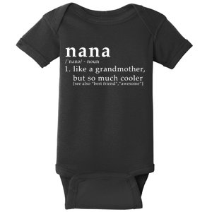 Nana Definition Like A Grandmother Baby Bodysuit