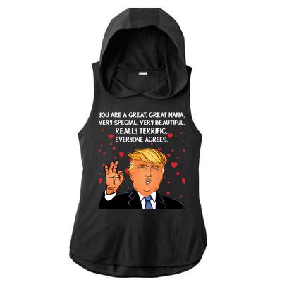 Nana Donald Trump Ladies PosiCharge Tri-Blend Wicking Draft Hoodie Tank