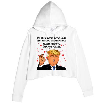 Nana Donald Trump Crop Fleece Hoodie