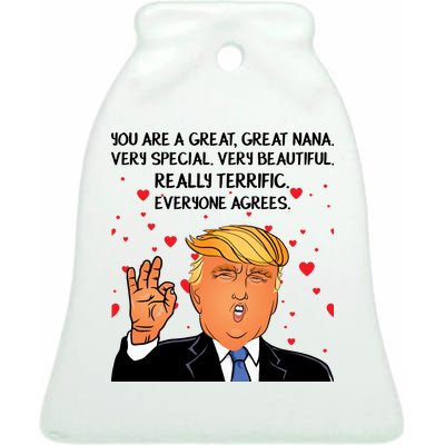 Nana Donald Trump Ceramic Bell Ornament