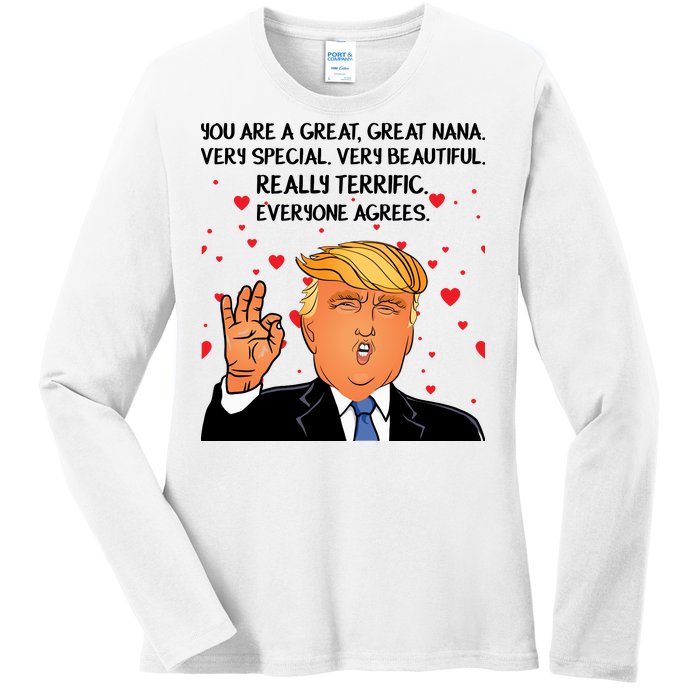 Nana Donald Trump Ladies Long Sleeve Shirt