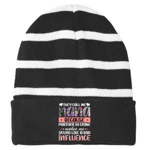 Nana Partner In Crime Striped Beanie with Solid Band