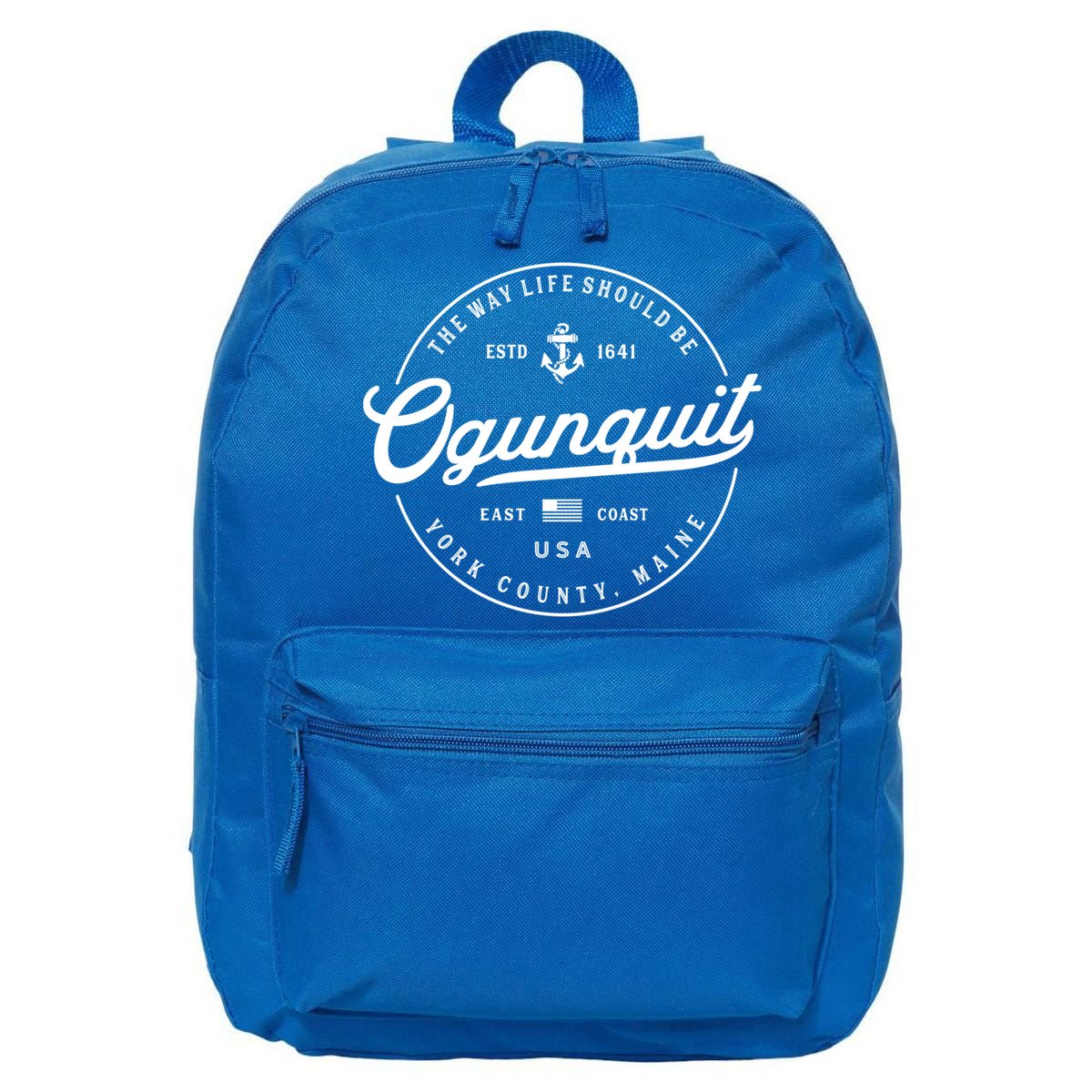 Nautical Anchor Ogunquit Maine Travel Vacation Gift 16 in Basic Backpack