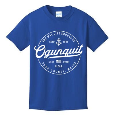 Nautical Anchor Ogunquit Maine Travel Vacation Gift Kids T-Shirt