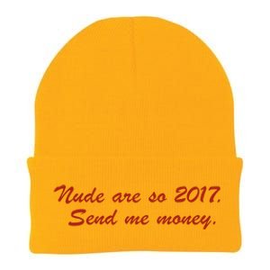 Nude Are On 2017 Send Me Money Knit Cap Winter Beanie