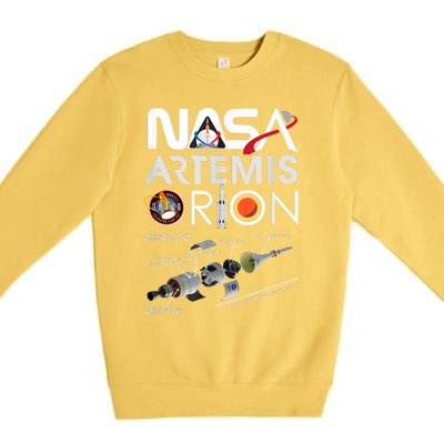 Nasa Artemis Orion Space Launch System SLS Schematics Premium Crewneck Sweatshirt