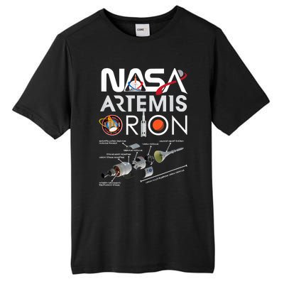 Nasa Artemis Orion Space Launch System SLS Schematics Tall Fusion ChromaSoft Performance T-Shirt