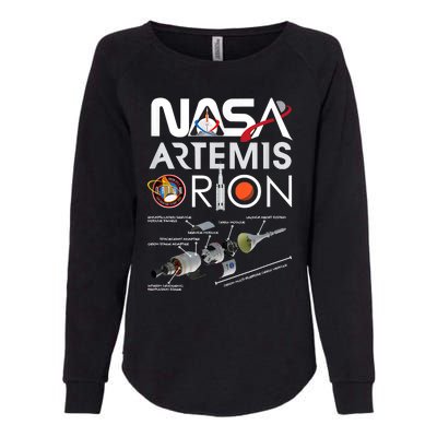 Nasa Artemis Orion Space Launch System SLS Schematics Womens California Wash Sweatshirt