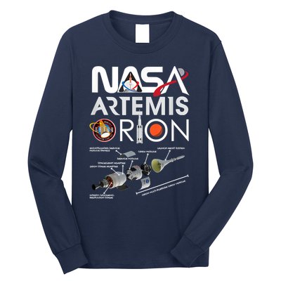 Nasa Artemis Orion Space Launch System SLS Schematics Long Sleeve Shirt