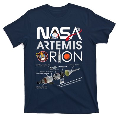 Nasa Artemis Orion Space Launch System SLS Schematics T-Shirt