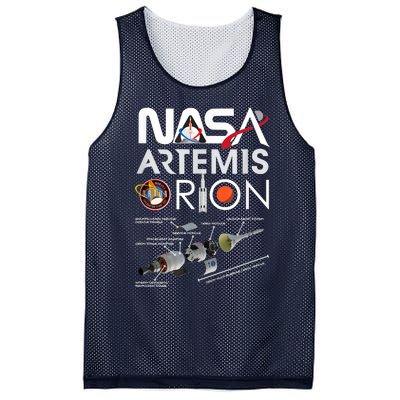 Nasa Artemis Orion Space Launch System SLS Schematics Mesh Reversible Basketball Jersey Tank