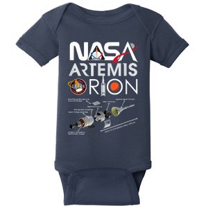 Nasa Artemis Orion Space Launch System SLS Schematics Baby Bodysuit