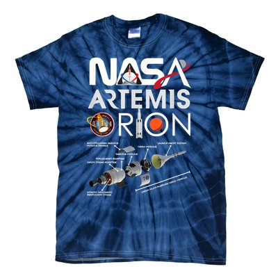 Nasa Artemis Orion Space Launch System SLS Schematics Tie-Dye T-Shirt