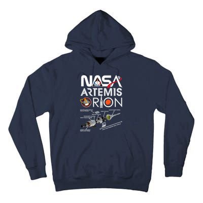 Nasa Artemis Orion Space Launch System SLS Schematics Tall Hoodie