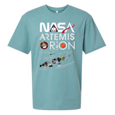 Nasa Artemis Orion Space Launch System SLS Schematics Sueded Cloud Jersey T-Shirt