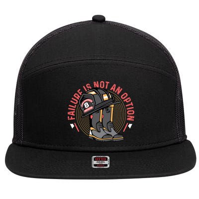 Not An Option Volunteer Firefighter Gift 7 Panel Mesh Trucker Snapback Hat