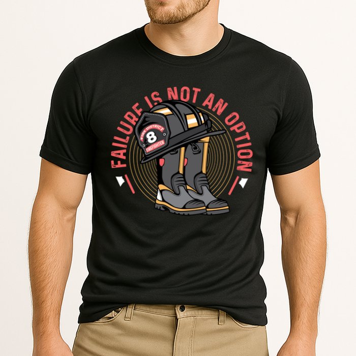 Not An Option Volunteer Firefighter Gift Cooling Performance Crew T-Shirt