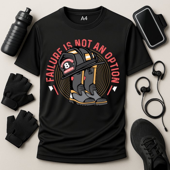 Not An Option Volunteer Firefighter Gift Cooling Performance Crew T-Shirt