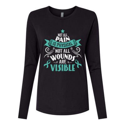 Not All Pain Is Physical Not All Wounds Are Visible Gift Womens Cotton Relaxed Long Sleeve T-Shirt