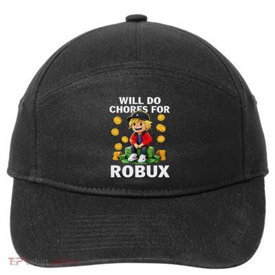 Noob And Professional Gamer Will Do Chores For Robux 7-Panel Snapback Hat