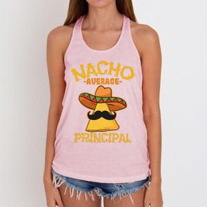 Nacho Average Principal Administrator Director Cinco De Mayo Women's Knotted Racerback Tank