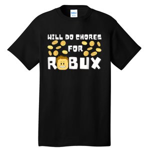 Noob And Professional Gamer Will Do Chores For Robux Tall T-Shirt