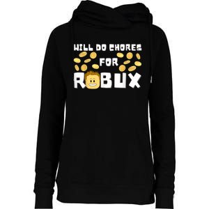 Noob And Professional Gamer Will Do Chores For Robux Womens Funnel Neck Pullover Hood