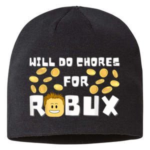 Noob And Professional Gamer Will Do Chores For Robux Sustainable Beanie