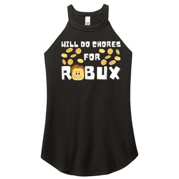 Noob And Professional Gamer Will Do Chores For Robux Women's Perfect Tri Rocker Tank