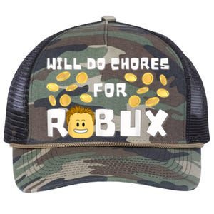 Noob And Professional Gamer Will Do Chores For Robux Retro Rope Trucker Hat Cap