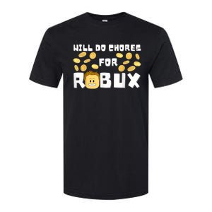 Noob And Professional Gamer Will Do Chores For Robux Softstyle CVC T-Shirt