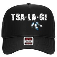 Native American Pride Cherokee Keetoowah Nation Tsi Tsalagi High Crown Mesh Back Trucker Hat