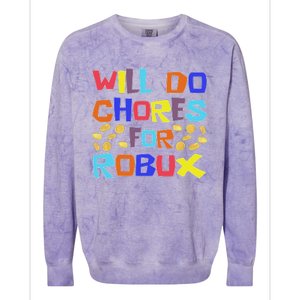 Noob And Professional Gamer Will Do Chores For Robux Colorblast Crewneck Sweatshirt