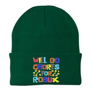 Noob And Professional Gamer Will Do Chores For Robux Knit Cap Winter Beanie