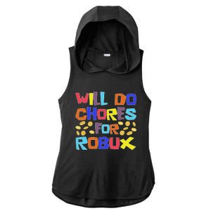 Noob And Professional Gamer Will Do Chores For Robux Ladies PosiCharge Tri-Blend Wicking Draft Hoodie Tank