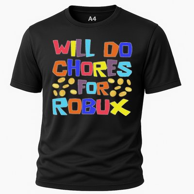 Noob And Professional Gamer Will Do Chores For Robux Cooling Performance Crew T-Shirt