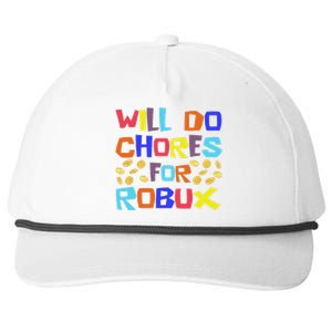 Noob And Professional Gamer Will Do Chores For Robux Snapback Five-Panel Rope Hat