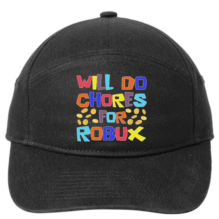 Noob And Professional Gamer Will Do Chores For Robux 7-Panel Snapback Hat