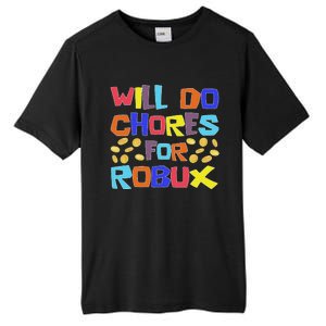 Noob And Professional Gamer Will Do Chores For Robux Tall Fusion ChromaSoft Performance T-Shirt