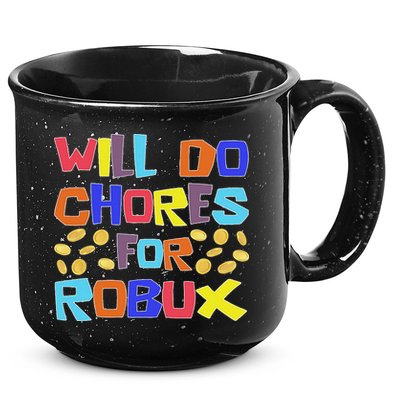 Noob And Professional Gamer Will Do Chores For Robux 15oz Campfire Ceramic Mug