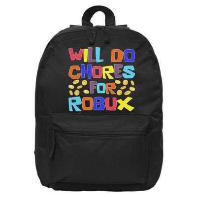 Noob And Professional Gamer Will Do Chores For Robux 16 in Basic Backpack