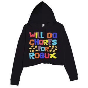 Noob And Professional Gamer Will Do Chores For Robux Crop Fleece Hoodie