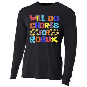 Noob And Professional Gamer Will Do Chores For Robux Cooling Performance Long Sleeve Crew