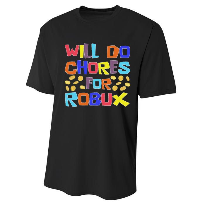 Noob And Professional Gamer Will Do Chores For Robux Performance Sprint T-Shirt