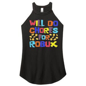 Noob And Professional Gamer Will Do Chores For Robux Women's Perfect Tri Rocker Tank